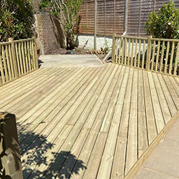 decking in a garden