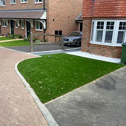 lawn and concrete driveway